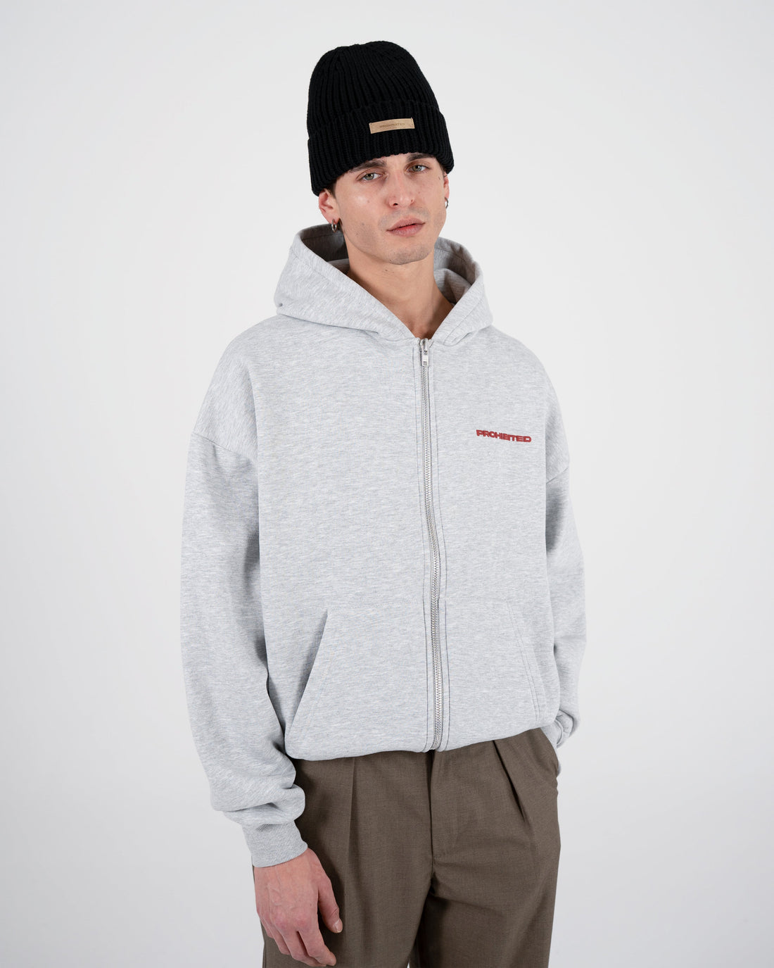 10119 Zip-Hoodie Grey Melange