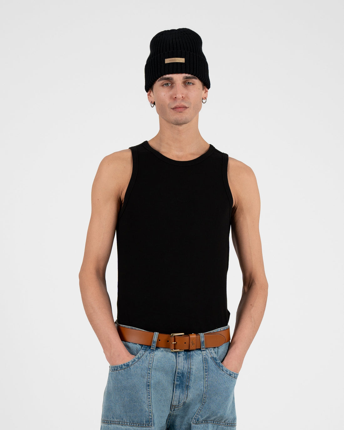 The Embroidery Tank Top Black