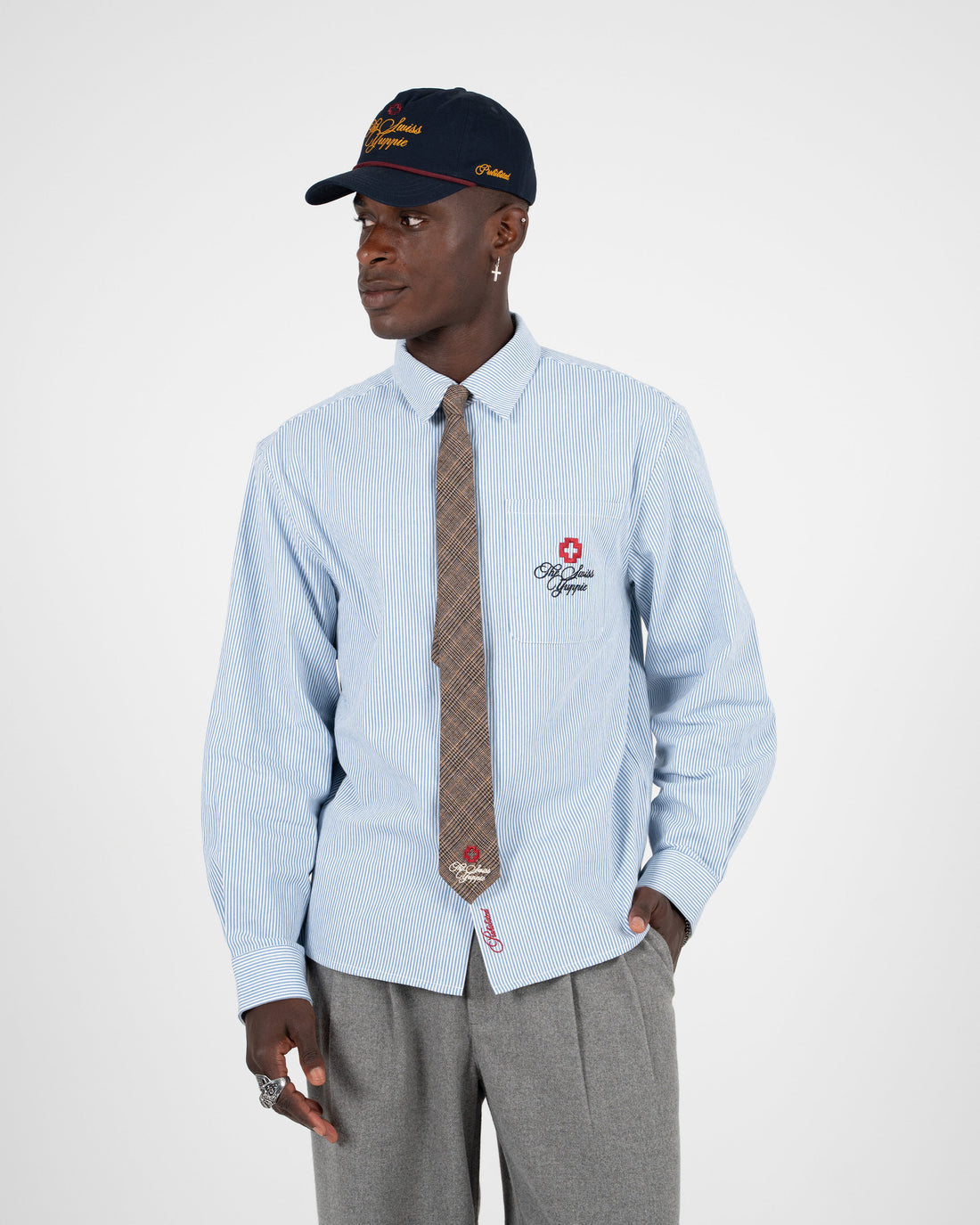 PROHIBITED X STRELLSON: The Swiss Yuppie Dress Shirt Blue